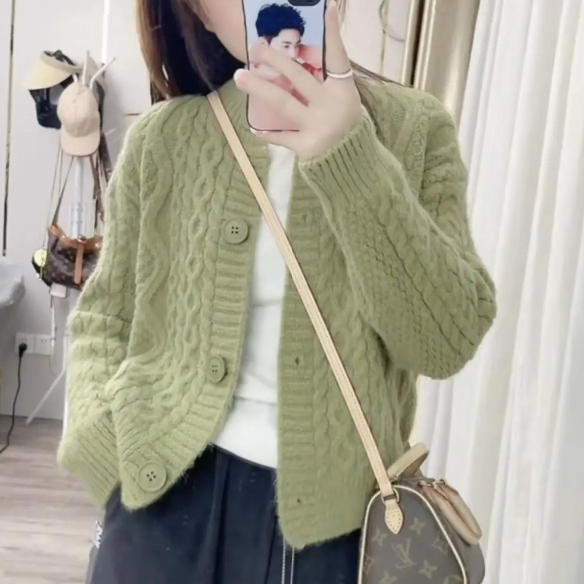 Sweater jacket early spring and autumn sweater new women's top youthful and beautiful western-style knitted cardigan