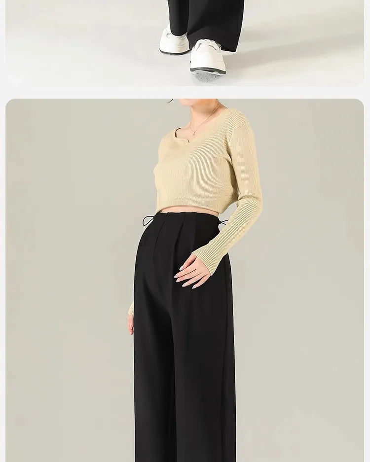 Maternity Pants Spring and Autumn Outside Wear No Support Wide Leg Pants Fall Pregnancy Not Strangling Belly Pants Maternity Wea