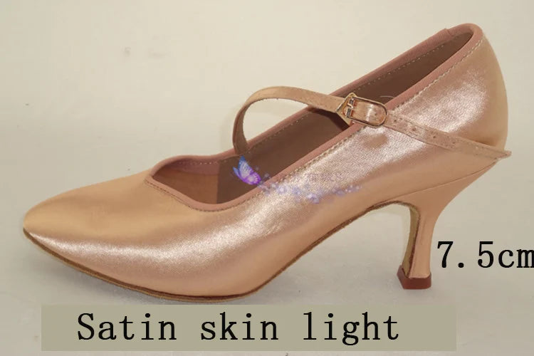 Sneakers Latin Dance Shoes Brand Women High Quality Satin Ladies Aerobics Girl Buckle Dancing SALSA BDD 138 Cowhide Sole White