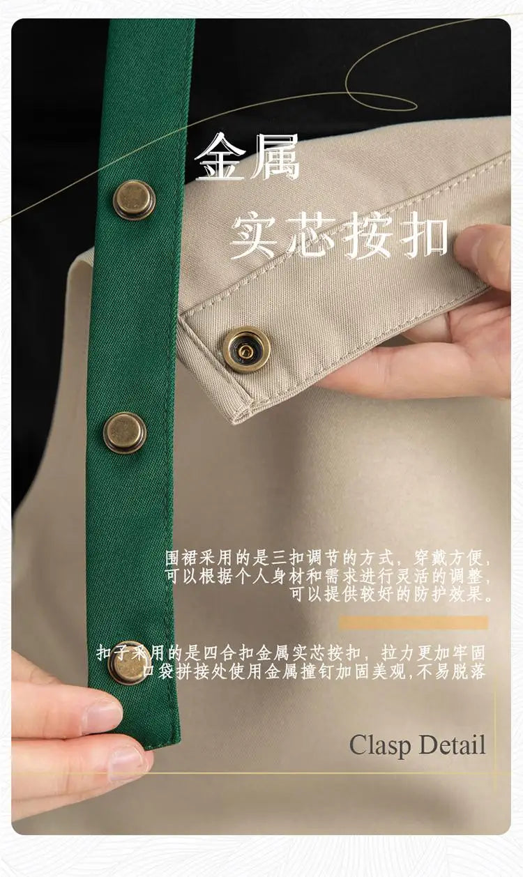 Kitchen Apron Custom Logo Polyester Plain Mandiles for Man Women Restaurant Bar Waiters Chefs Cleaning Bibs Nail Salon Aprons