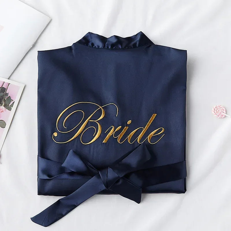 Bride To Be Dressing Gown Bridesmaid Bathrobe Team Bride Robe Wedding Decoration Bridal Shower Hen Bachelorette Party Decor
