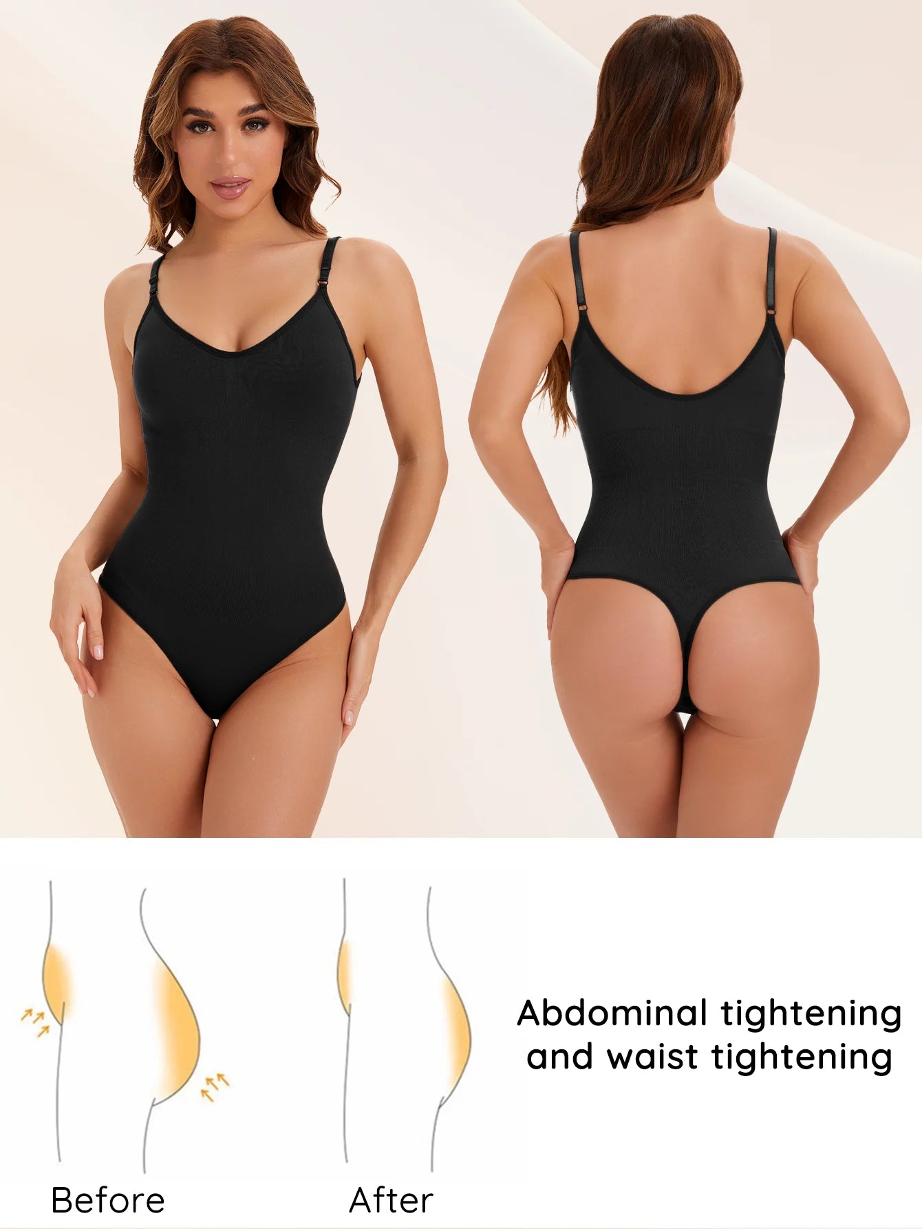 High Elastic Bodysuit for Women Tummy Control Shapewear Sexy Seamless Sculpting Thong Body Shaper Slimmer Slimming Black Tank