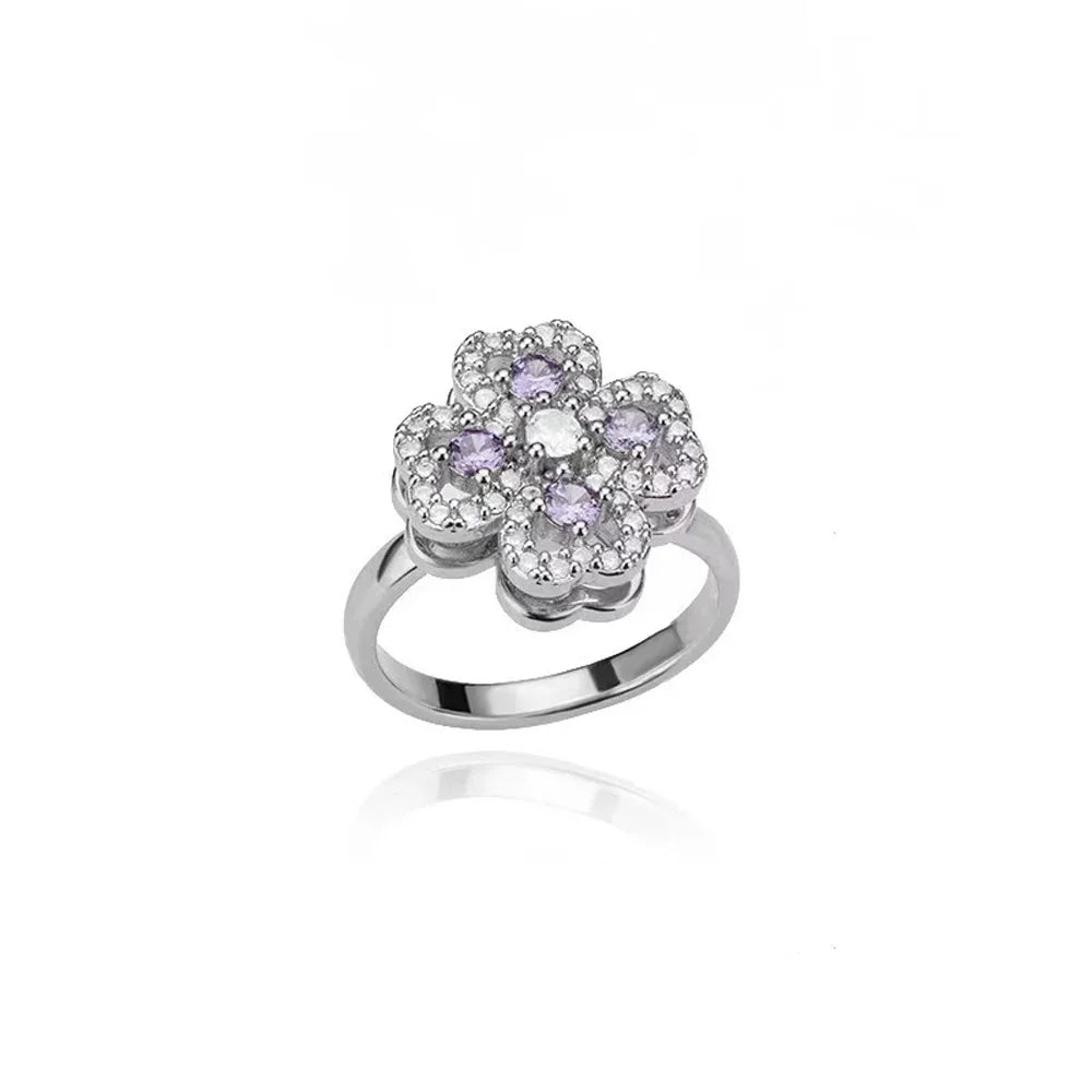 AAA Zircon Simple Geometric Ring Elegant Women's Daily Work Opening Adjustable Rings for Women Bridal Engagement Jewelry Gift