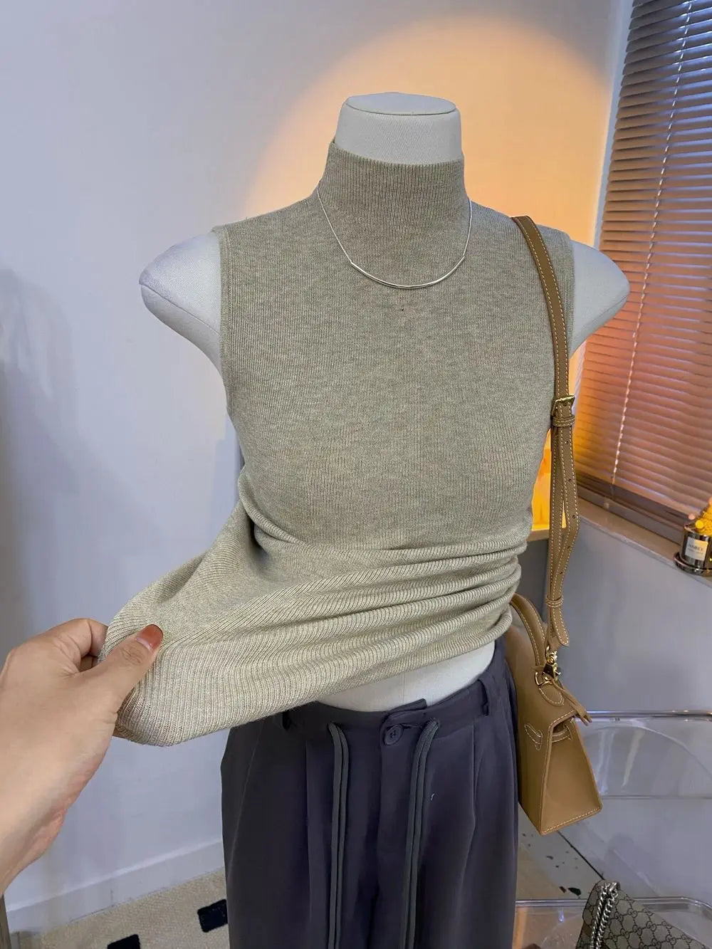 Sweater Vests Women Simple Half High Collar Fashion Autumn Basic Slim Sleeveless Sweaters All-match Ulzzang Leisure Knitting Ins