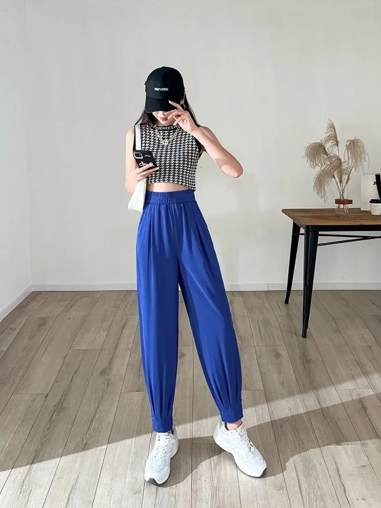 Female Trousers New In Pencil Women's Harem Pants Xxl Trends 2025 Outfits High Quality One Size Chic and Elegant Original G 90s