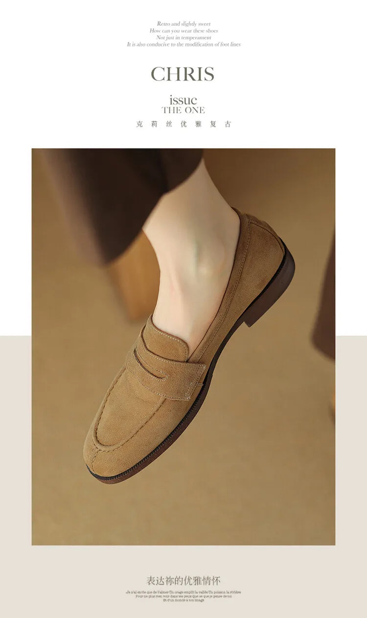 Shoes for Women 2024 Summer Brown Casual Flats Ladies Shoe Fashion Suede Loafers Soft Sole Non-Slip Feminino Zapatos Mujer