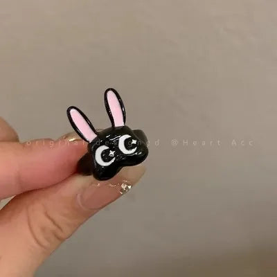 Cute and funny cartoon open rings, girl's fun personality, versatile, niche, unique design, index finger ring