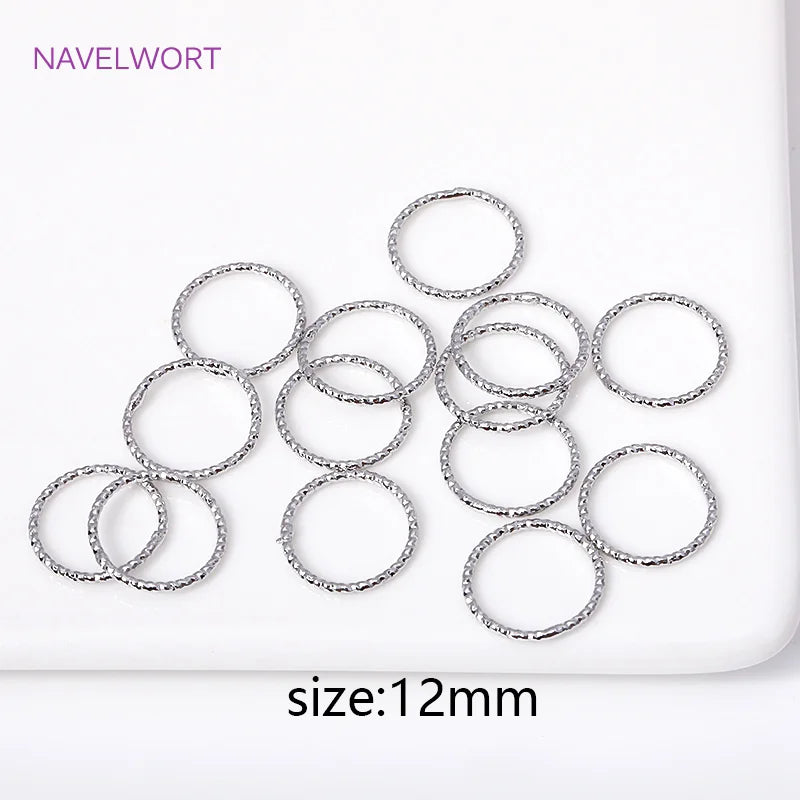 Wholesale 18K Gold Plated Brass 6/8/10/12MM Round Twist Closed Ring Connectors Accessories For DIY Jewelry Making Supplies