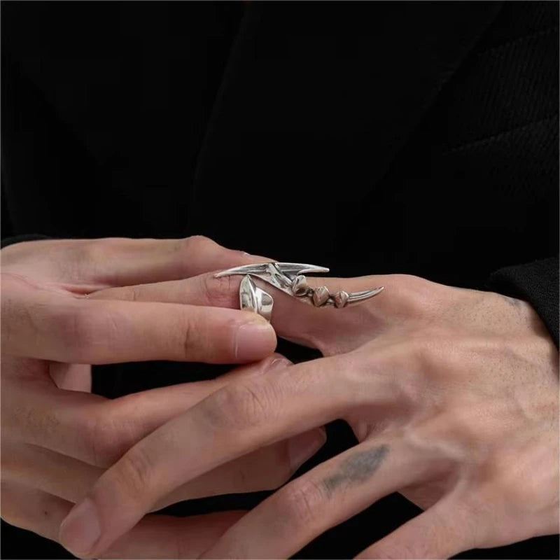 Personality Irregular Hyperbole Cyberpunk Gothic Hip Hop Punk Alien Ring Alloy Unisex Finger Rings Jewelry Costume Accessories