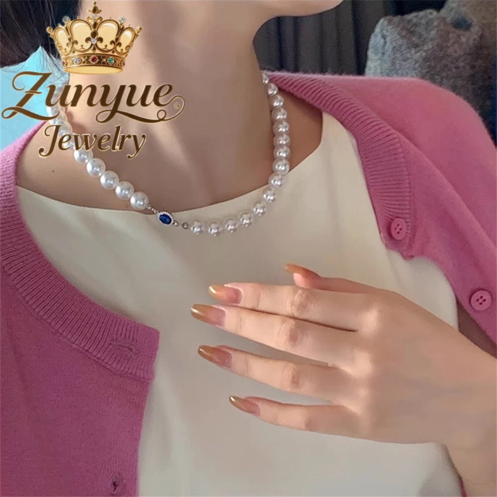 Pearl Necklace Accessory Beaded Collarbone Chain, High-End And Light Luxury Neckchain Accessory Fashion Jewelry Exquisite Luxury