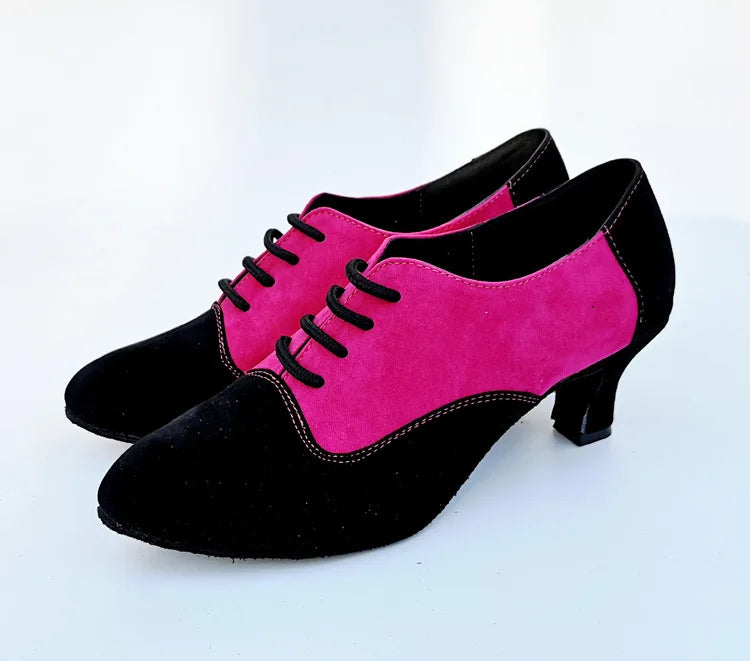 Customized Women's Adult Baotou Salsa Modern Latin Dance Shoes with A Soft Sole Canvas Surface Anti Slip Breathable Dance Shoes