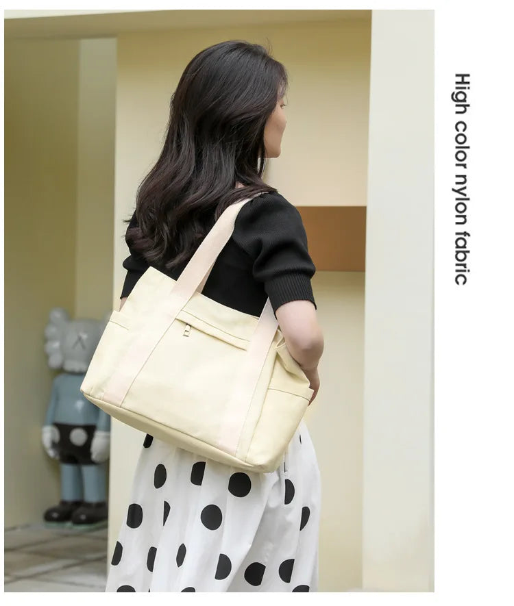 Women's handbag Fashionable Women's Canvas Top-Handle Bag for Daily Commuting and College Style Student Outfit Shoulder Bag