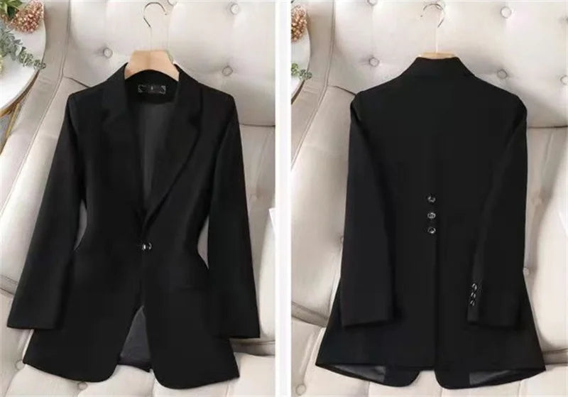 Women Blazer Office Ladies Elegant Outwear Long Sleeve Work Wear Classy Female Pink Suit African Autumn Fashion 2025 New