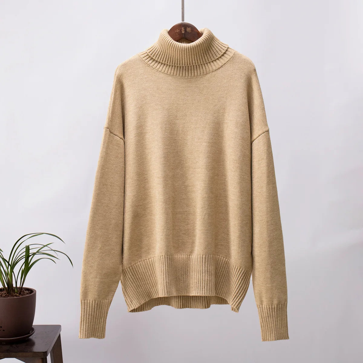 Sweater for Woman Autumn Winter New High Neck Thickened Warmth Knitted Sweater Fashionable Casual Loose Sweaters Pullovers
