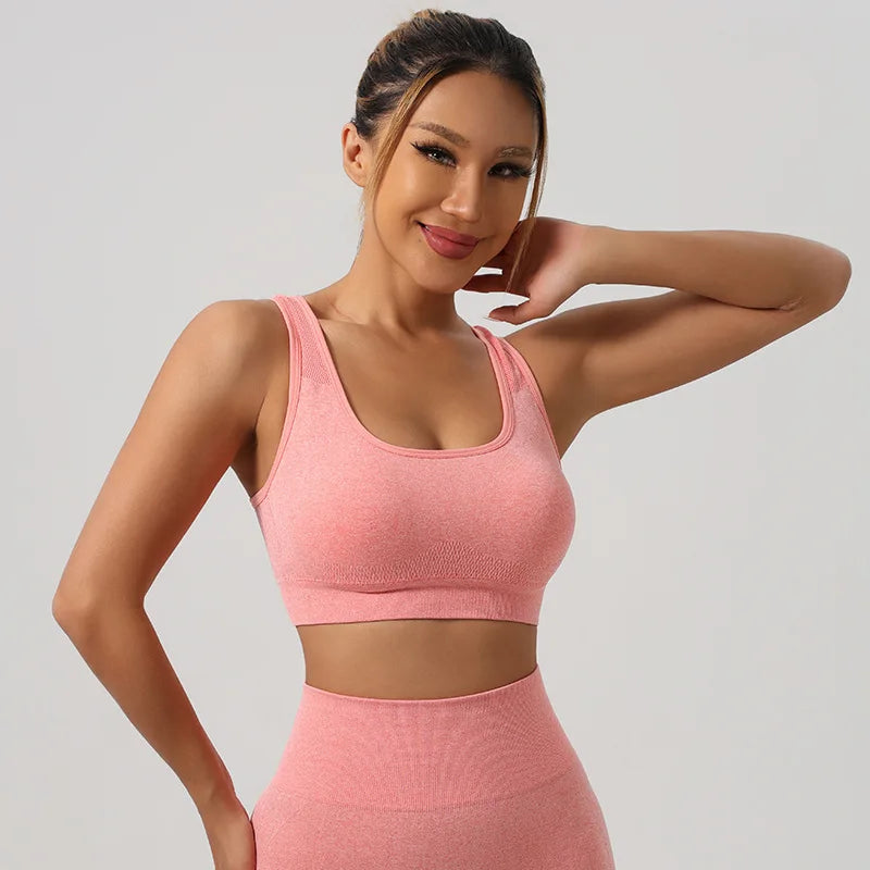 Women Sport Bras Yoga Shirt Fitness Running Vest Underwear Padded Bra Crop Sports Workout Top Wireless Push Up Brassiere New