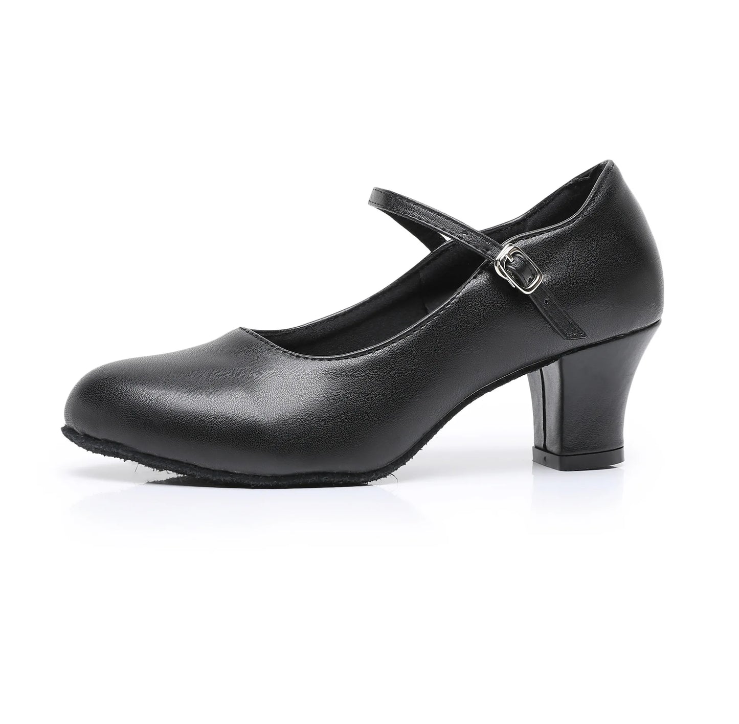2025 Ladies Latin dance shoes black modern jazz dance shoes ballroom teacher shoes pu dance sneakers high heels 5.5cm