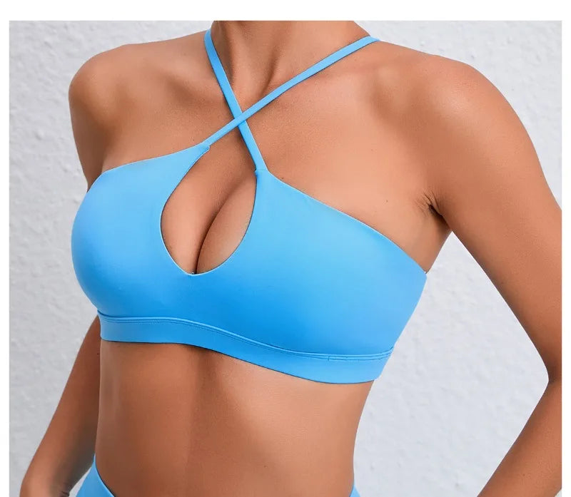Women's Yoga Bra - Running Cross Back Breathable Naked Feel Sports Fitness Bra  for Yoga Running Gym Top