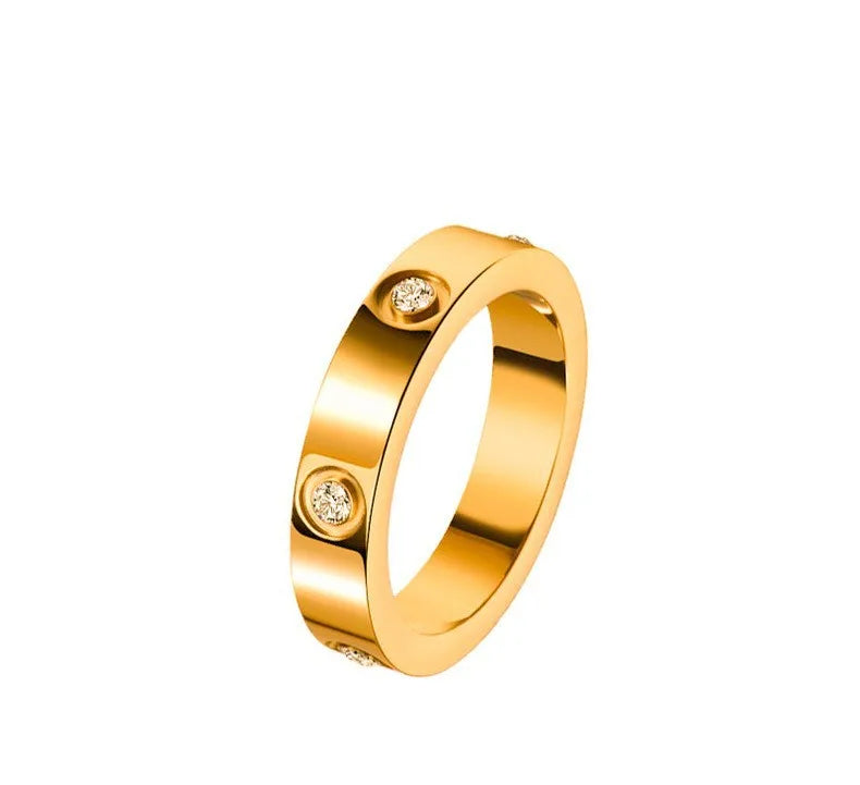 Ring for women 2025 luxury Titanium steel ring with sparking rhinestone designer jewelry Couple rings