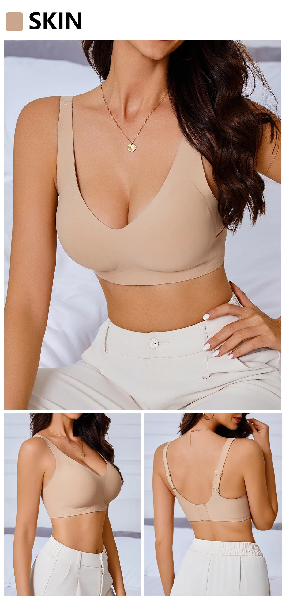 Women Underwire Bra Wide Adjuestable Strap Solid Color Plus Size Bras for Women Thin Removable Pads Underwear Sexy Black Bra