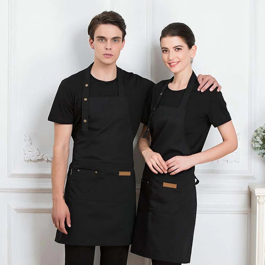 Kitchen Apron New Fashion in Cuisine: Male Chefs, Barbecues, Bars, Cafes, Beauty and Nail Studio Waterproof and Anti Fouling