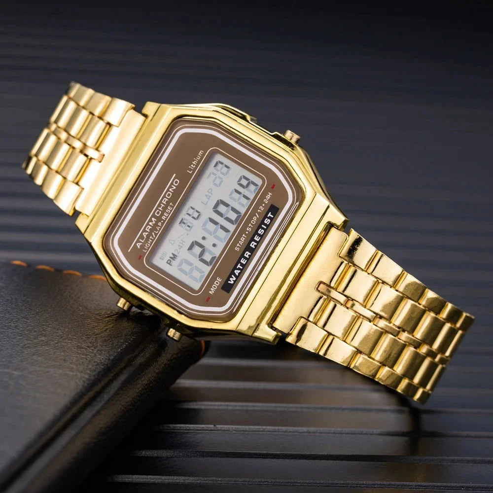2025Digital Watches For Men Sports Waterproof Bracelet Clock Gold Electronice LED Wristwatch Women