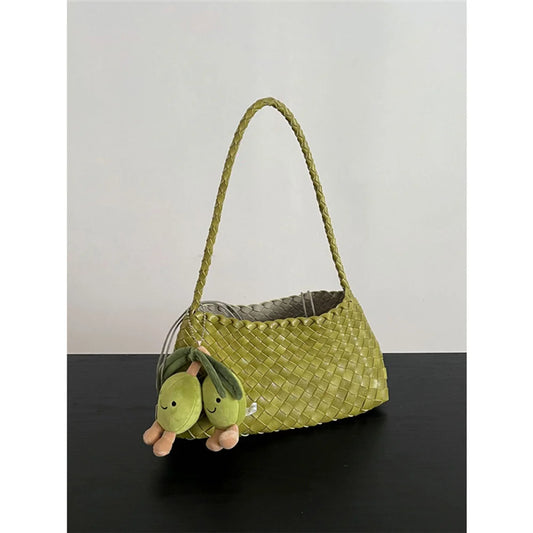 Hand woven armpit bag, women's new high-end and versatile retro handbag, single shoulder mother bag