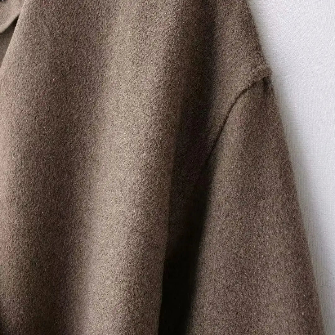 Women's Outerwear 2024 New Fashion With Belt Soft Top Elegant Chic Autumn/Winter Coat