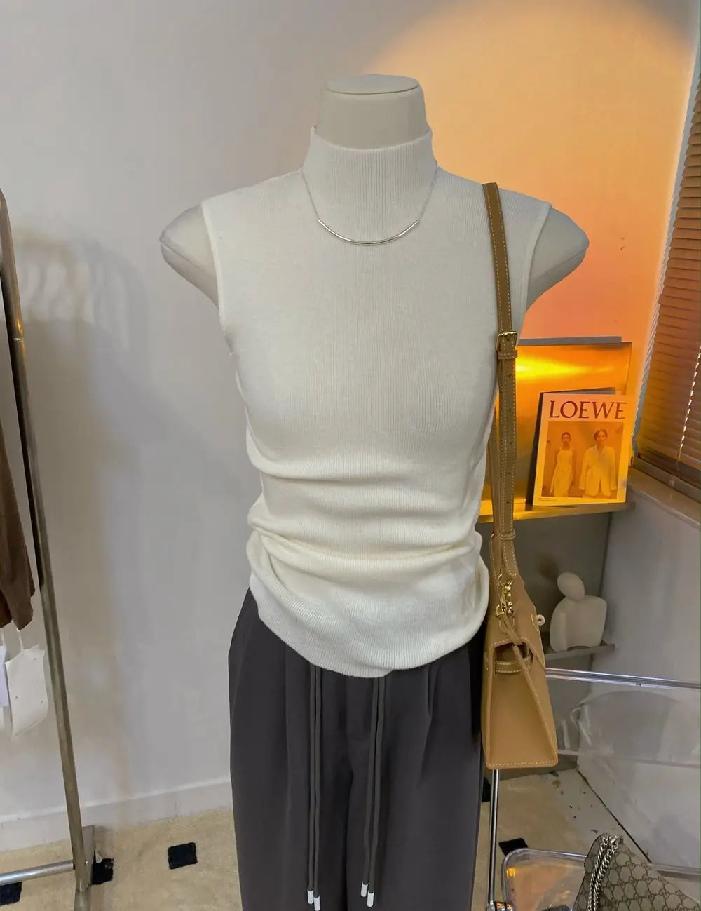 Sweater Vests Women Simple Half High Collar Fashion Autumn Basic Slim Sleeveless Sweaters All-match Ulzzang Leisure Knitting Ins