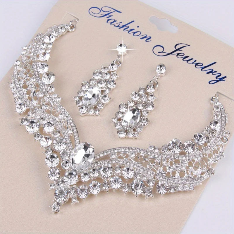 Jewelry Jewelry Sets Necklace Set Women's Geometric Earrings Wedding Bridal Jewelry For Brides