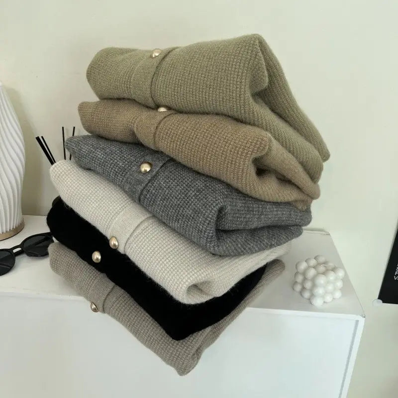 Sweater Pony Embroidered Sweater Jacket Autumn and Winter Temperament Sweater Cardigan French Style Versatile Top