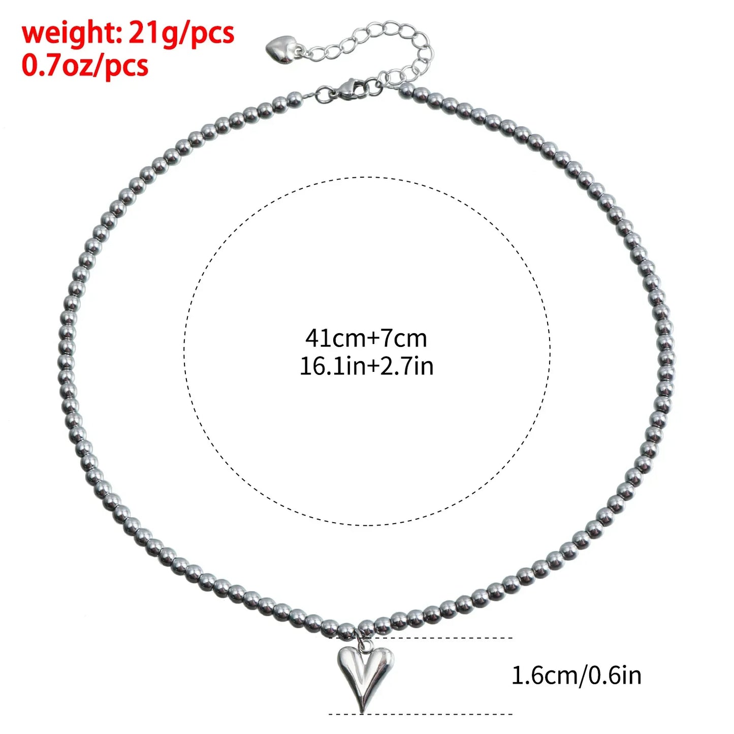 Y2K Heart Beaded Necklace Women Boho Irregular Crystal Class Gravel Clavicle Chain Cool Y2K Choker Exquisite Fashion Jewelry