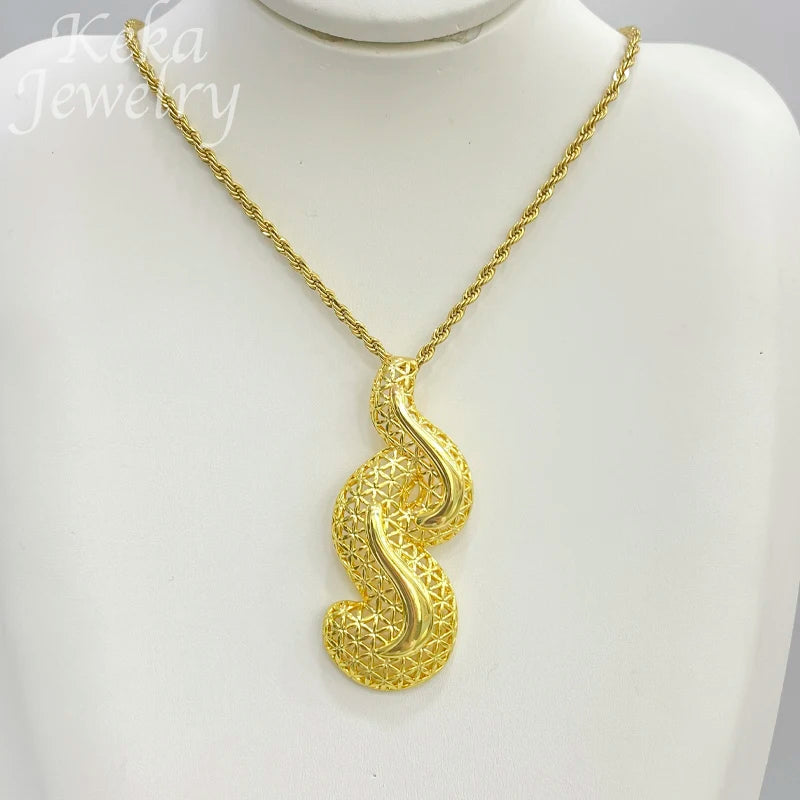 Dubai Golden Jewelry Sets for Women Luxury Italian Bridal Necklace Pendant Earrings Wedding Party Accessories Lady Gifts