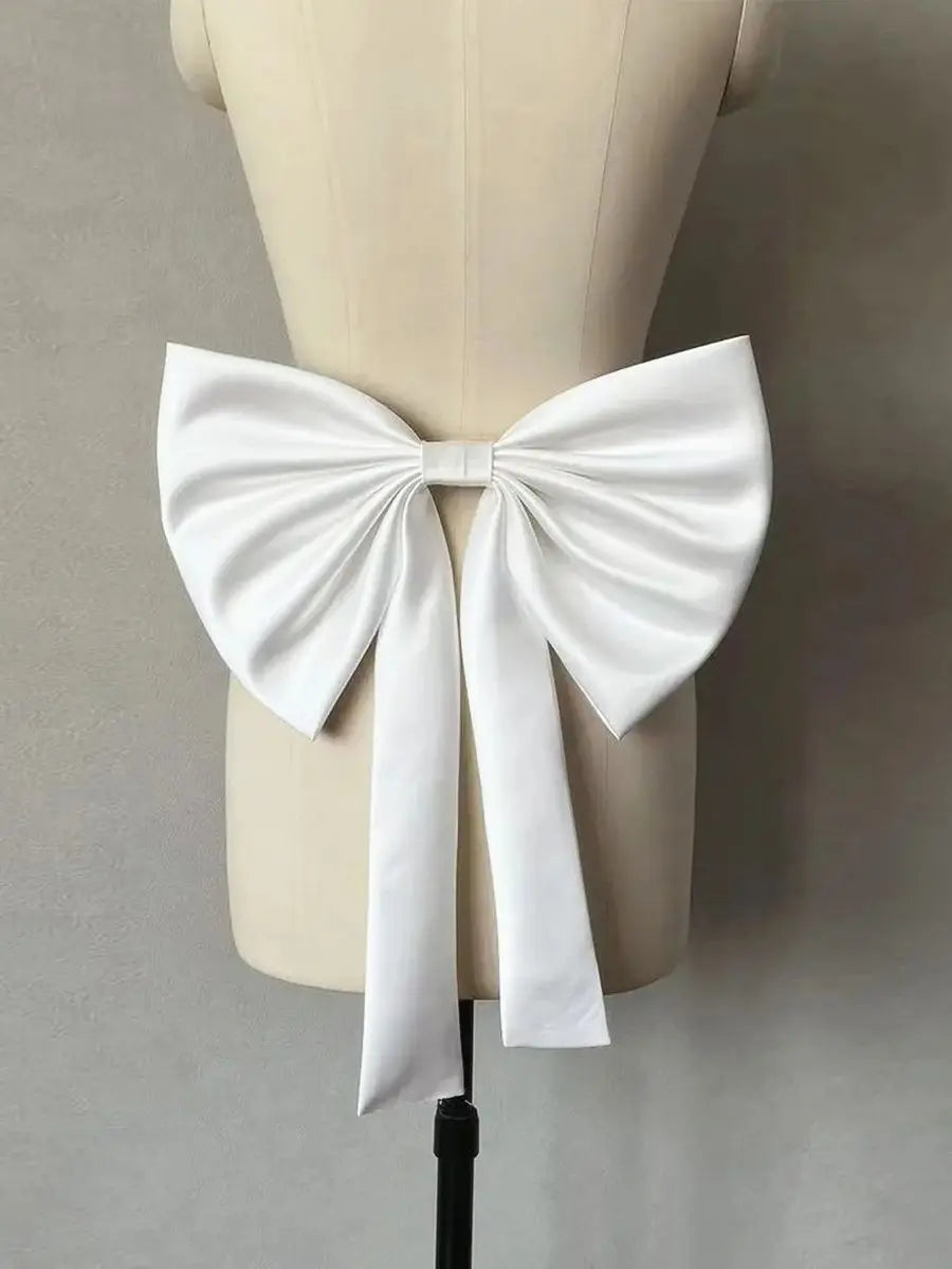 Bridal Detachable Satin Bow Women's Wedding Dress Accessories Bride Bow