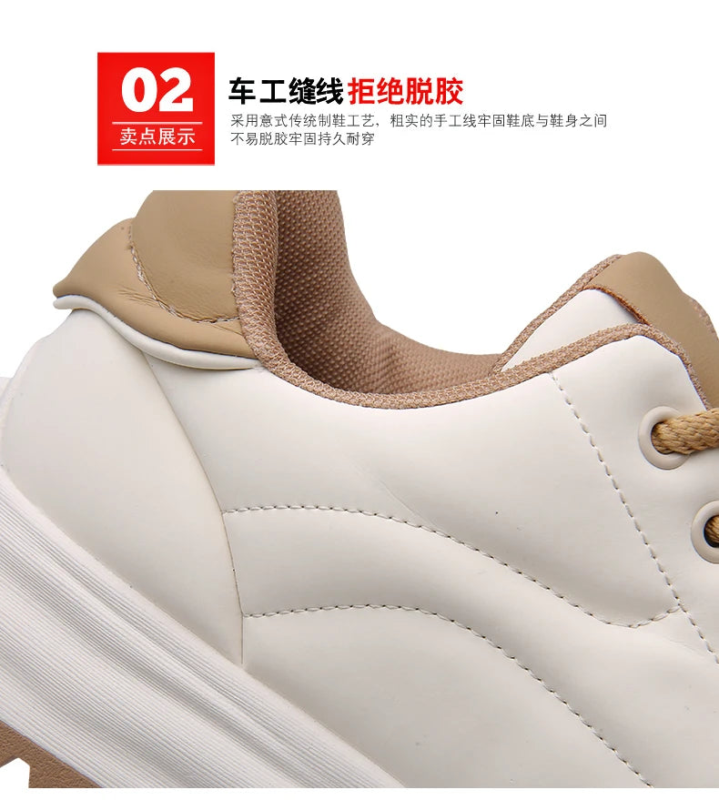 2025 New High-Quality Casual Sports Shoes With Breathable Leather Surface Anti Slip Soft Sole Round Toe Sports Shoes 38-44