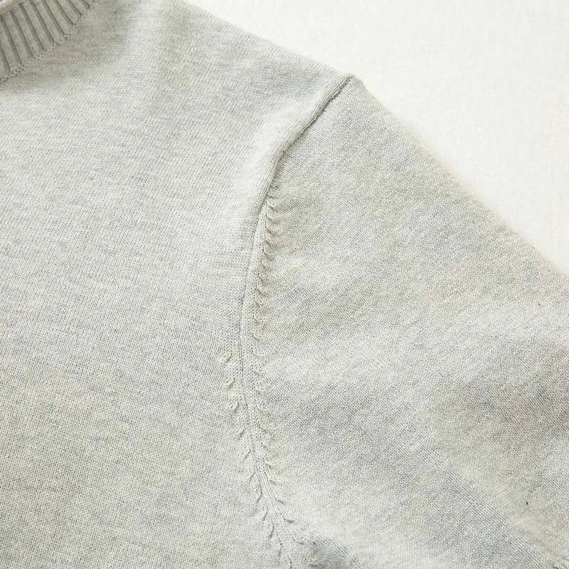 Sweater for Men Pullovers Old Money Man Knitwear Short Sleeve Knit Jumpers Solid Cotton High End Casual Vintage Sweaters 2025