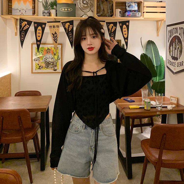 Sweater Cardigan Women Summer Thin All-match Sun-proof Lace-up Simple Fashion Street Wear Vacation Popular Casual Vintage Chic