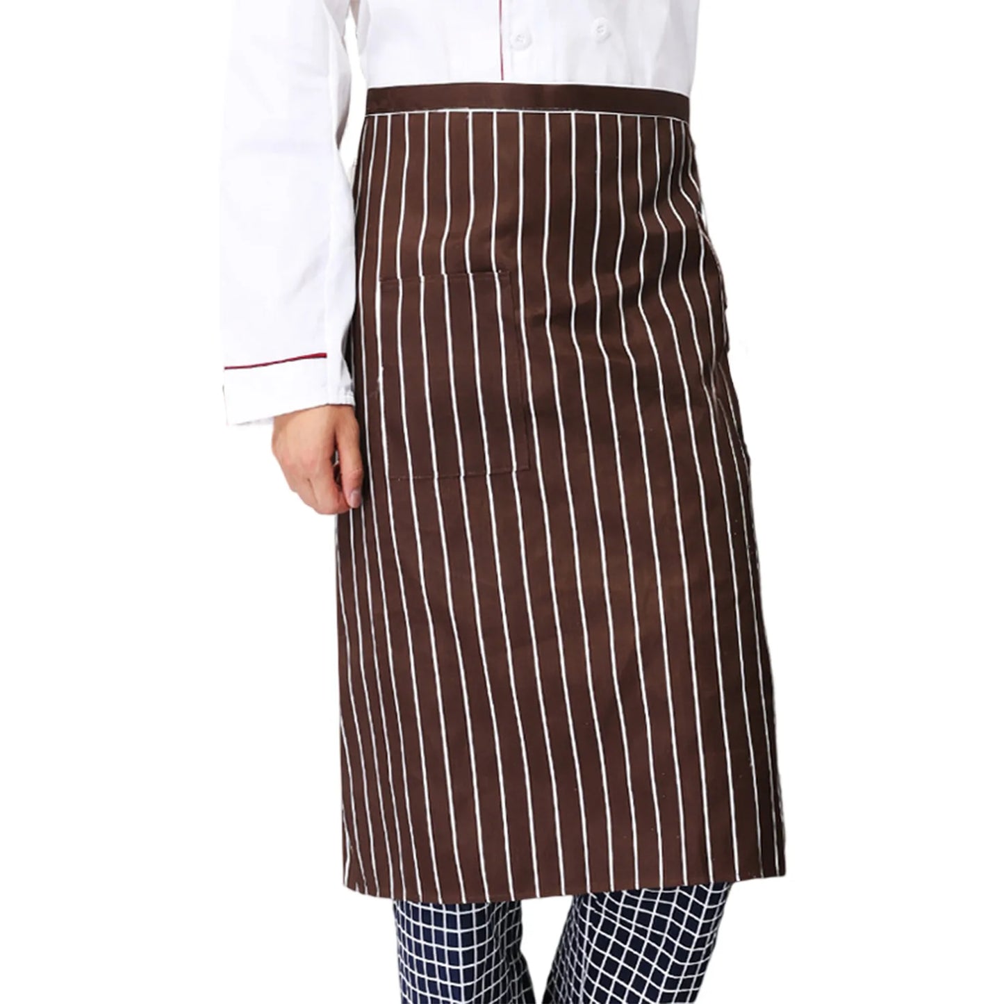 Black Men Kitchen Apron Striped Chef Cleaning Accessories Women Useful Cooking Grid Adjustable colorful apron catering