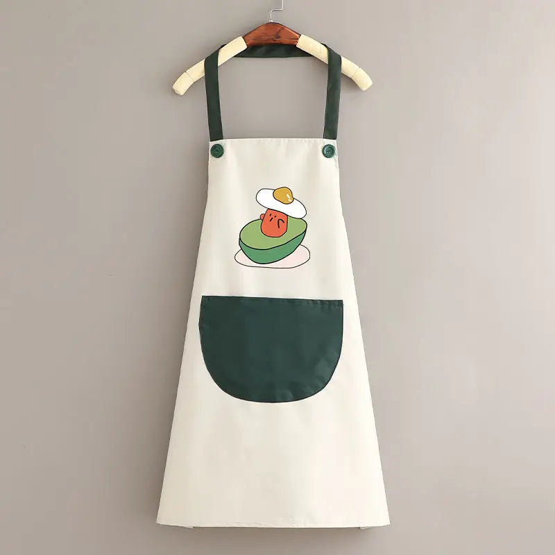 Kitchen Aprons for Woman Men Chef Work Apron for Grill Restaurant Bar Shop Cafes Beauty Nails Studios Uniform Avocado Lemon