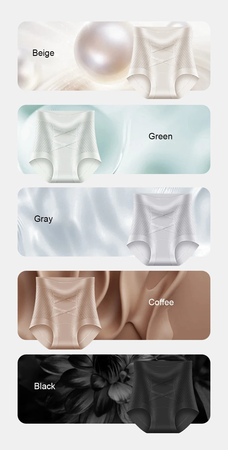 Fashion Belly Reducing Panties for Woman Women Micro Underwear Woman Ice Silk Women's Lingerie High Waist Panties Set Pack Sexy