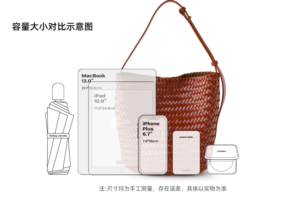 Motingsome Handwoven Bag Women's Bucket Luxury Designer Bags Niche Casual Bucket Bag Handmade French Retro Shulder Purse 2025