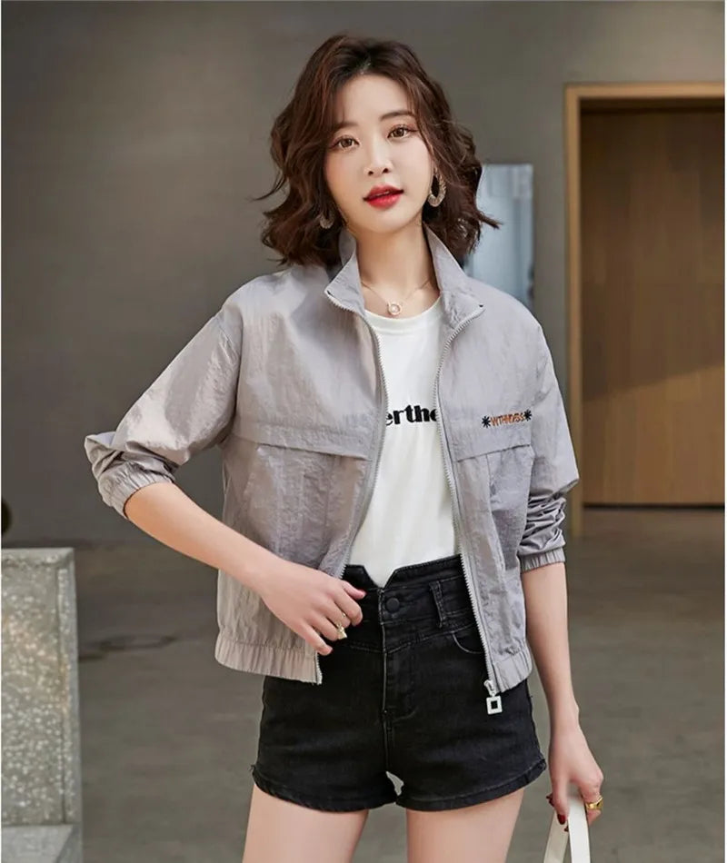 Sunscreen Coat Women's Summer Outerwear Breathable Joker UV Protection Sun-Protective Clothing Jacket Thin 2024 New Female Tops