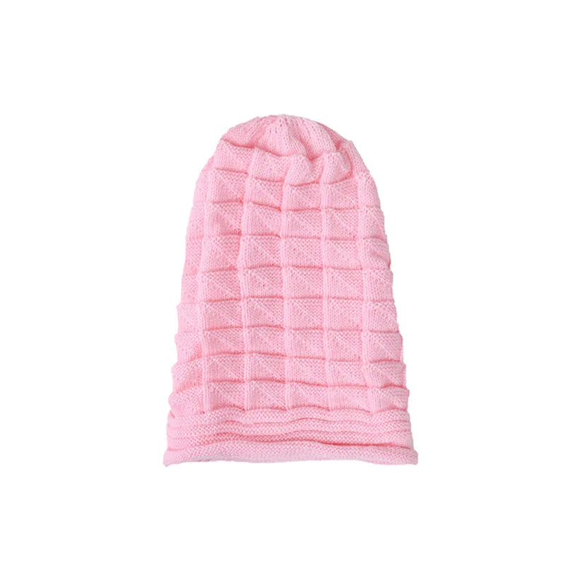 Knitted Hat Women's Autumn And Winter Head Cap Fashion Solid Color Outdoor Windproof Keep Warm Thicken Knitted Hats