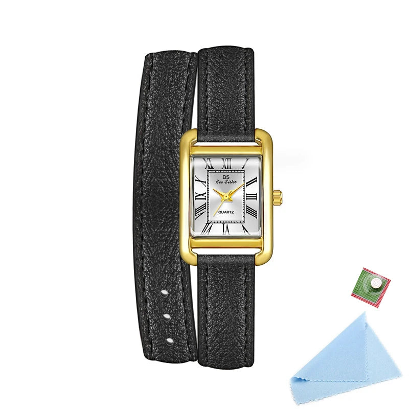 Women Watches 2025 Casual Vintage Leather Watch For Women Fashion Quartz Wristwatches Rose Gold Square Clock Gift For Girlfriend