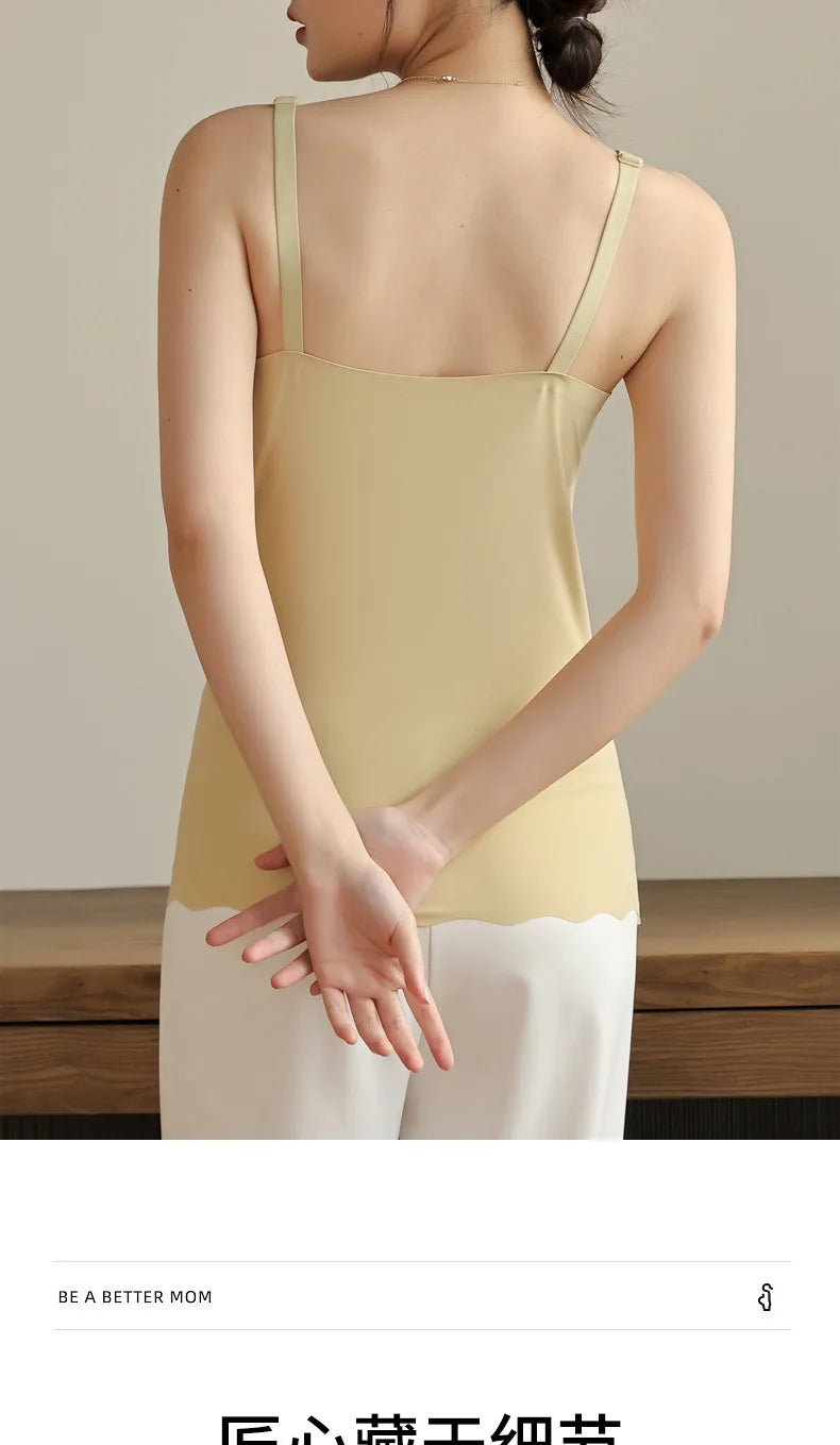 Maternity Nursing Tank Top – Summer Thin Camisole for Breastfeeding, Wearable Without Bra, Postpartum Anti-Exposure Vest