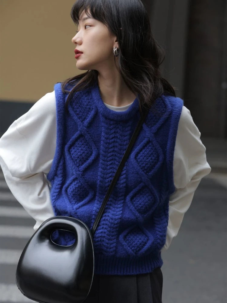 Sweater Vests Women Pure Design Basic Simple Tender All-match Leisure Autumn Ulzzang Students Fashion Knitwear Retro Streetwear