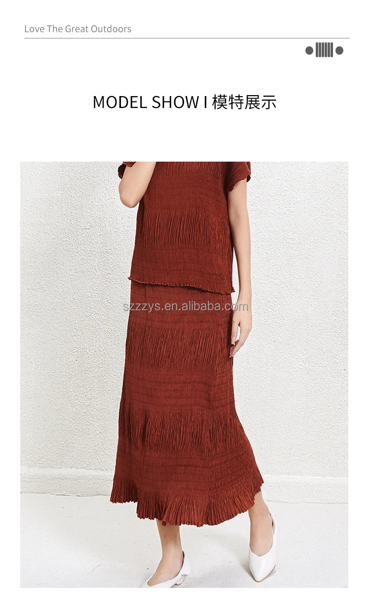 Women's Skirts 2025 Latest Designs Long Skirts for Women Casual Pleated Design High Quality Skirts for Ladies