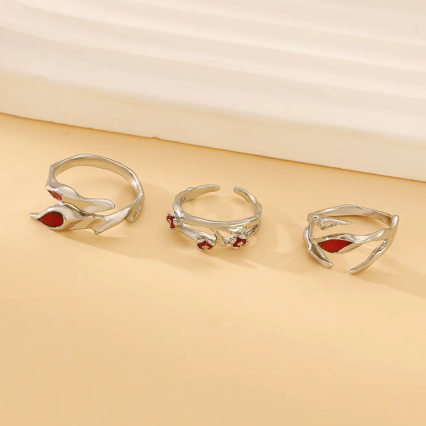 Gothic Rings irregular Darkness Red Style open ring for women index finger Ring Jewelry Gift