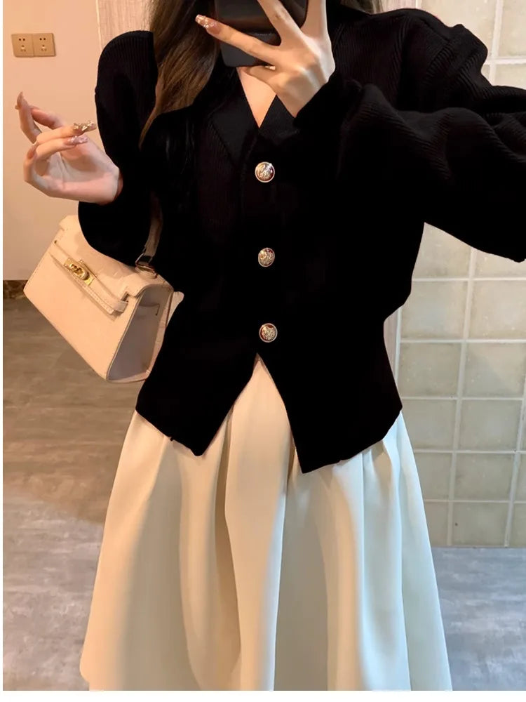 Sweater Cardigan Women's Coat Fashionable Waist-hugging and Slimming Christmas and New Year Festive Top