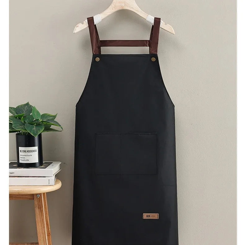 Kitchen Cooking Apron - Unisex Cute Adjustable Waterproof Canvas Aprons, Ideal for Chefs, Servers & Gifts