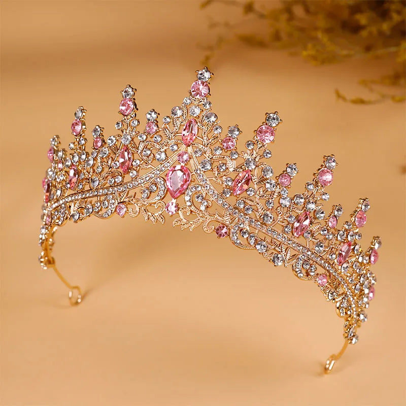 Bridal Headwear - A Golden Lady Fashion Wedding Crown, Rhinestone Classic Princess Tiaras